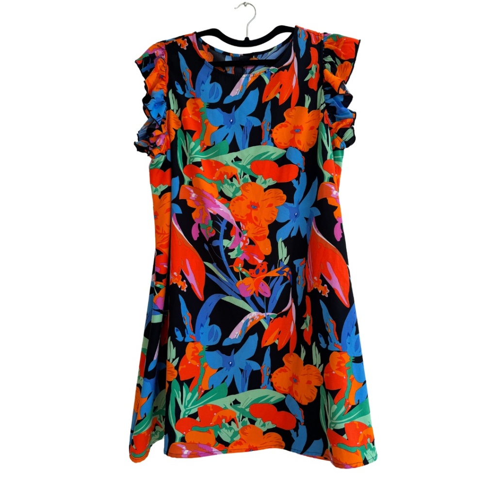 Tropical Hawaiian Print Vacation Sun Dress Women’s Plus Size 2XL